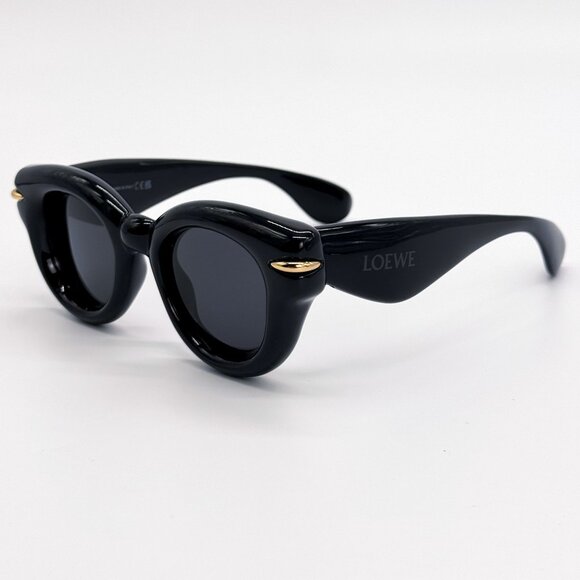NEW LOEWE LW40118I 01A BLACK ROUND WOMEN SUNGLASSES LOEWE - Picture 6 of 11